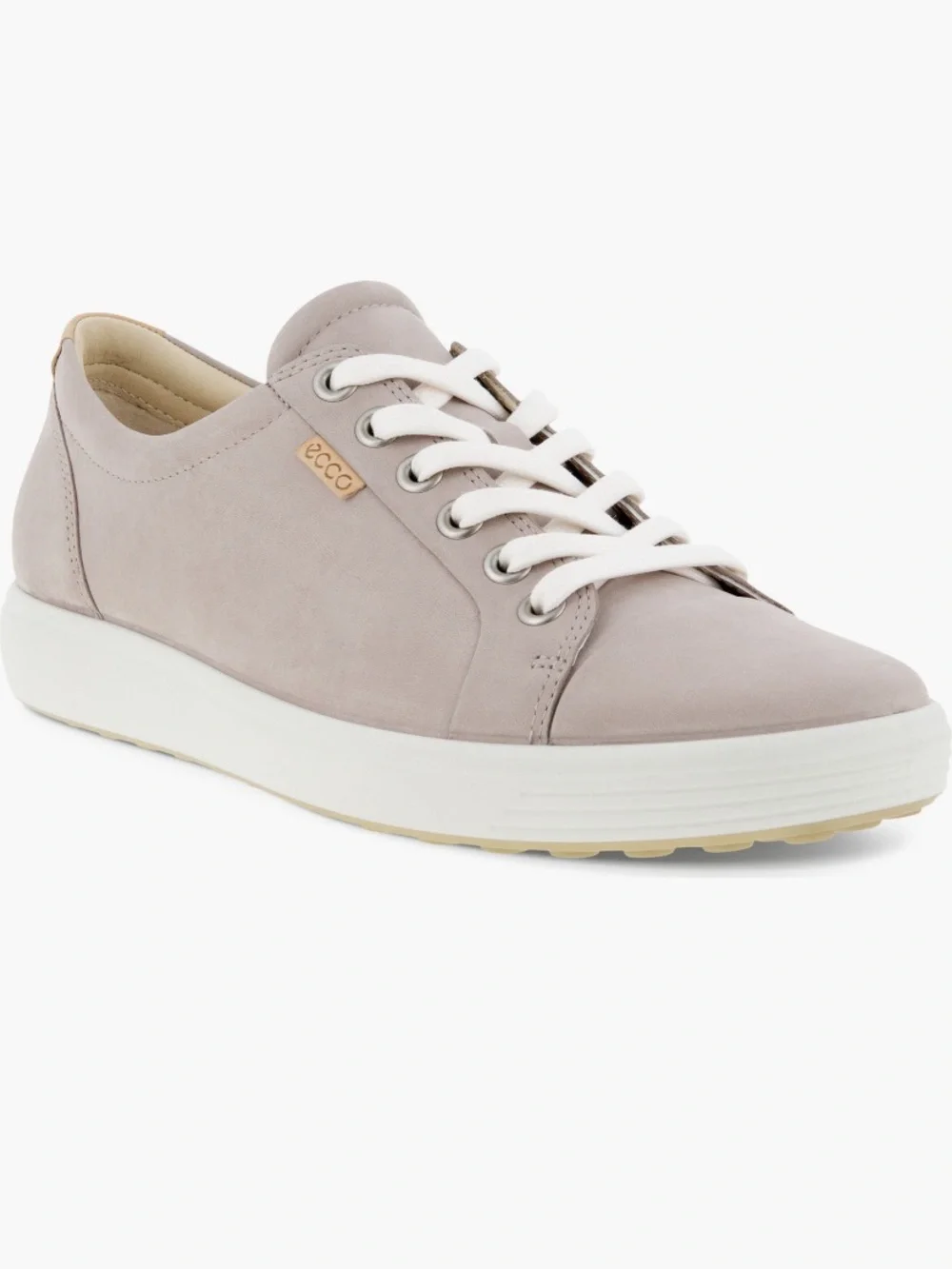 ECCO Soft 7 Women’s Sneakers Grey Rose Size 38 EU 7-7.5 US Leather Lace Up